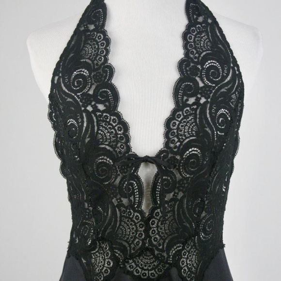 Glydons, Vintage Black Lace Racerback Nightgown - Picture 2 of 15